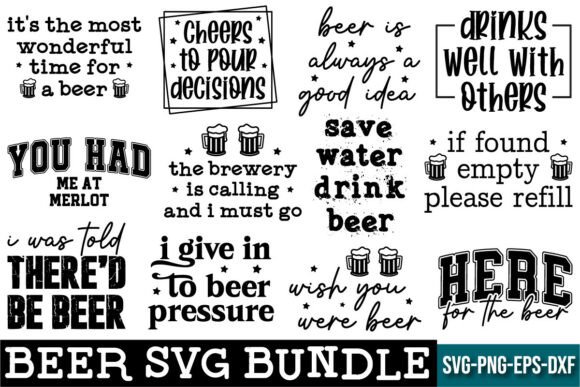 Beer SVG Bundle T-Shirt Design Graphics