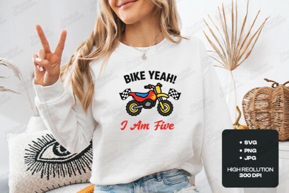 Bike Yeah I Am Five Birthday Theme Fun Graphics