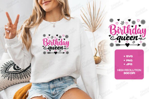 Birthday Queen Cute Party Typography