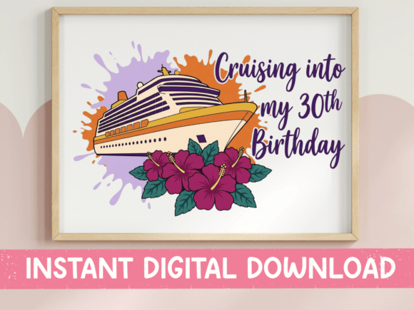 Cruising 30th Birthday Black Ship SVG Graphics