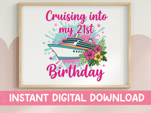 Cruising into My 21st Birthday SVG: Graphics for T-Shirt Designs
