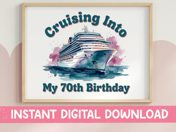 Cruising into My 70th Birthday SVG: Graphics and T-Shirt Designs