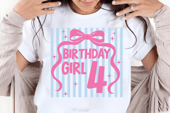 Cute Birthday Girl PNG: Graphics for T-Shirt Designs