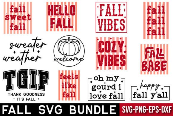 Fall SVG Bundle T-Shirt Design Graphics