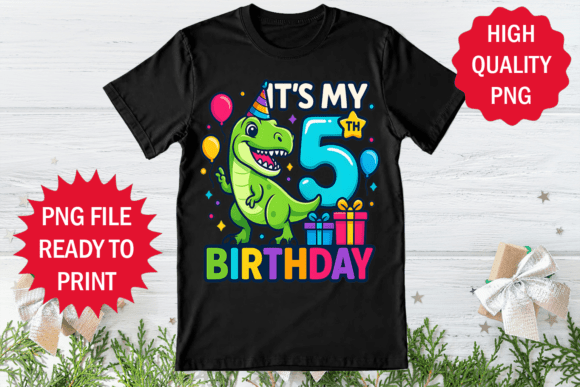 It's My 5th Birthday T-Rex Lover Shirt