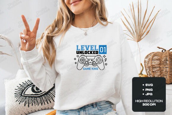 Level One Unlocked Gamer Birthday Theme Graphics