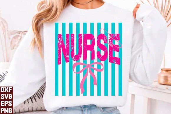 Nurse SVG Preppy Stripes PNG Graphics